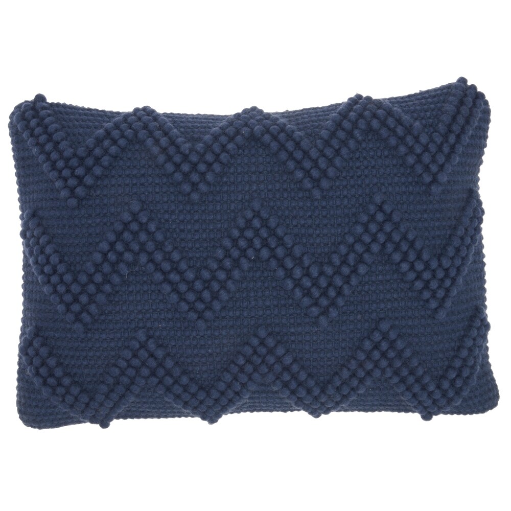 Mina Victory Large Chevron Indigo 14 x 20 Decorative Throw Pillow