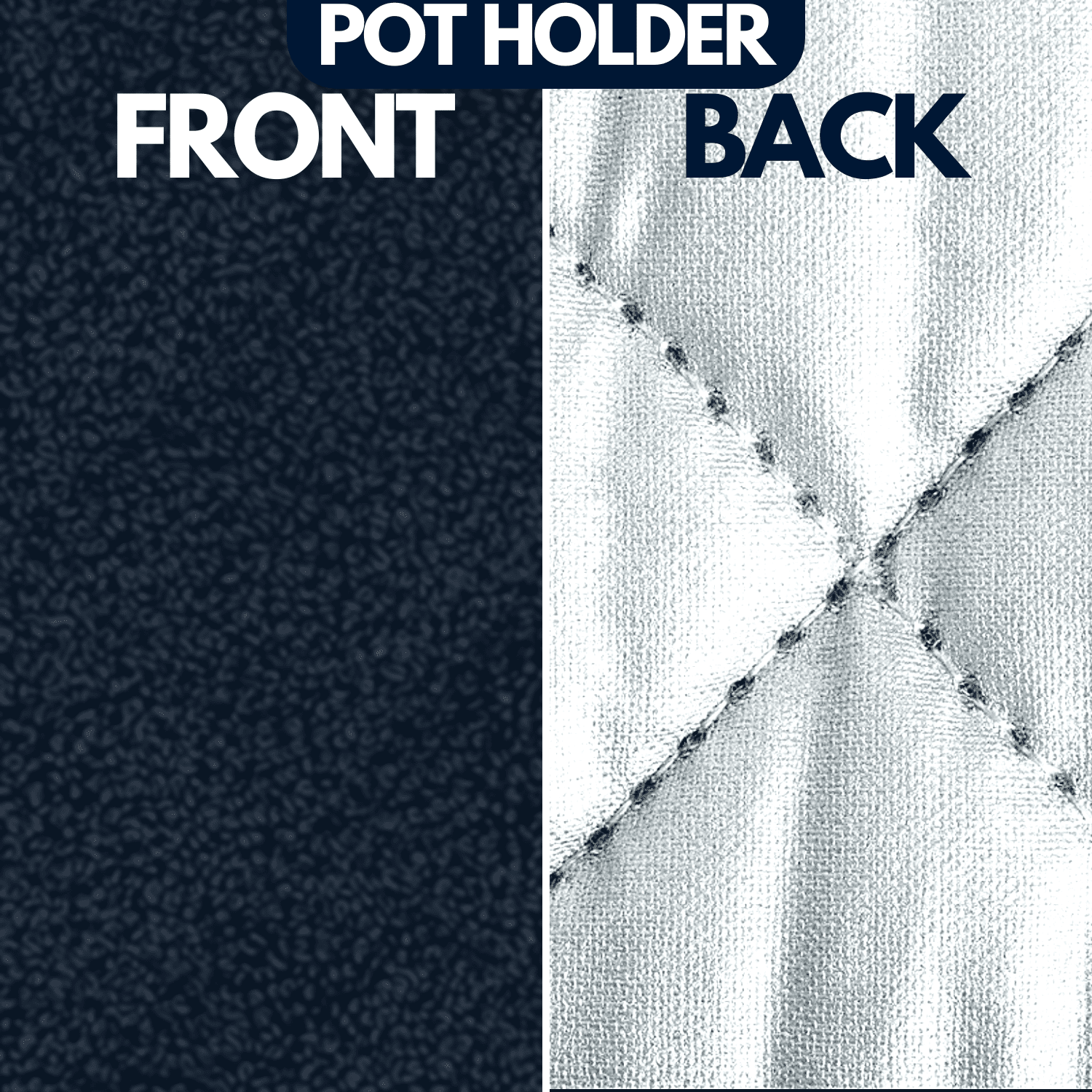 Pot Holders for Kitchen - Pack of four (4) units - Navy Blue - Perfect for Trivets for hot dishes