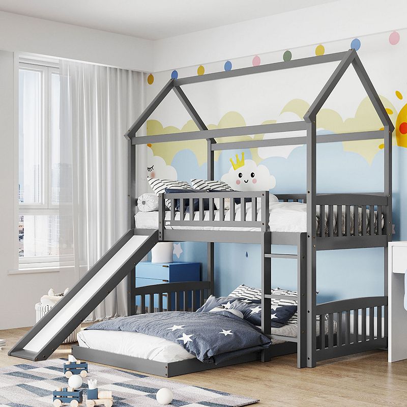 Bunk Bed with Slide，House Bed