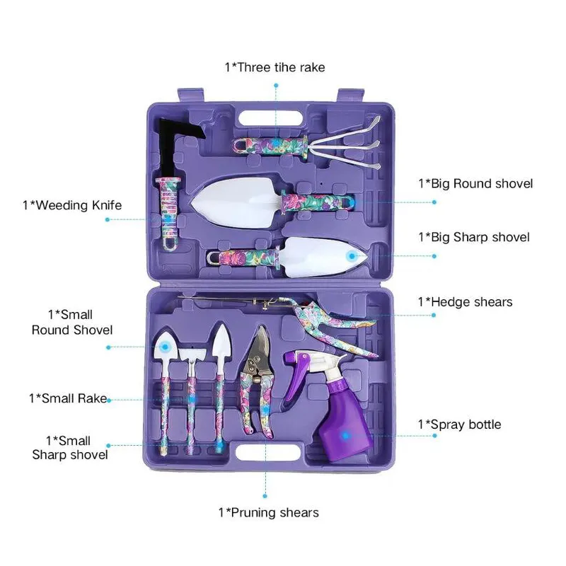 mini garden small tools for succulents and flowers include sprayer pruner shear shovel household hand garden tools box set