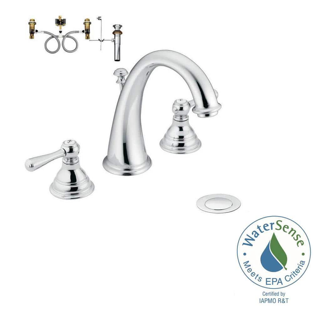 MOEN Kingsley 8 in Widespread 2Handle HighArc Bathroom Faucet Trim Kit in Polished Chrome