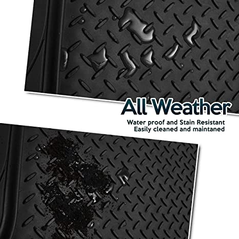 Zone Tech All-Weather Universal Rubber Trunk Cargo Liner Car Floor Mat， Black