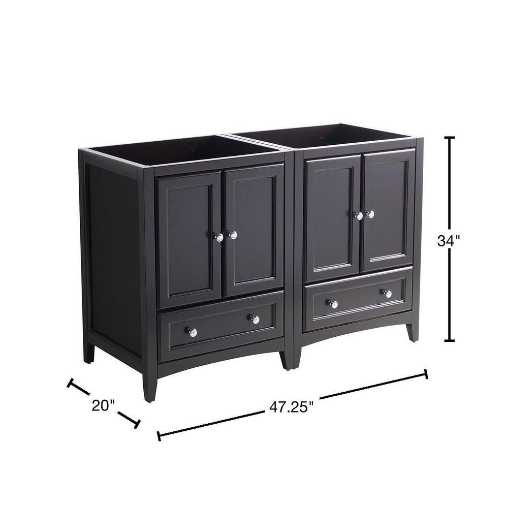 Fresca Oxford 48 in. Traditional Double Bathroom Vanity Cabinet in Espresso FCB20-2424ES