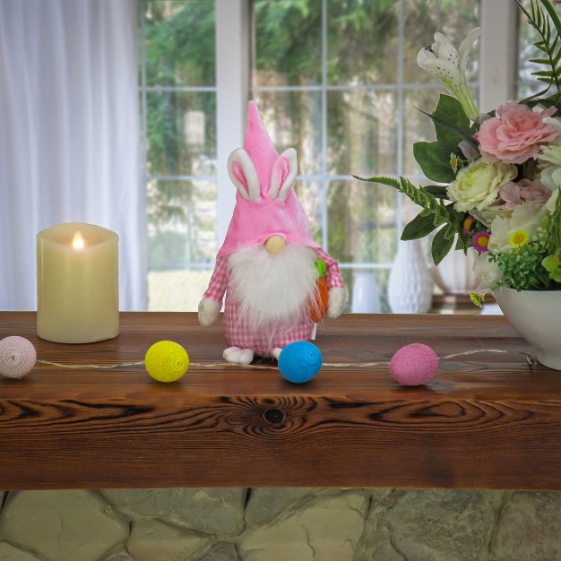 National Tree Company Easter Bunny Gnome Table Decoration Pink Easter Collection 11 Inches