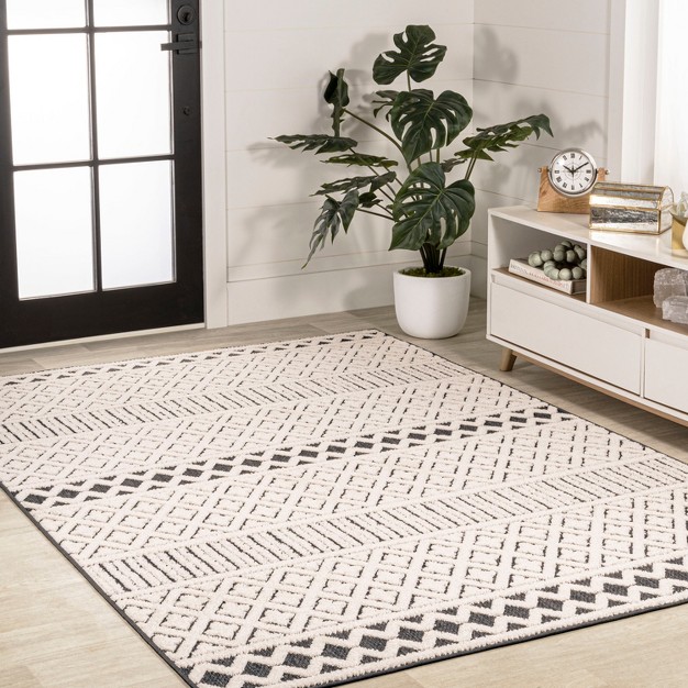 Jonathan Y Ormond High low Modern Trellis Geometric Moroccan Indoor outdoor Area Rug