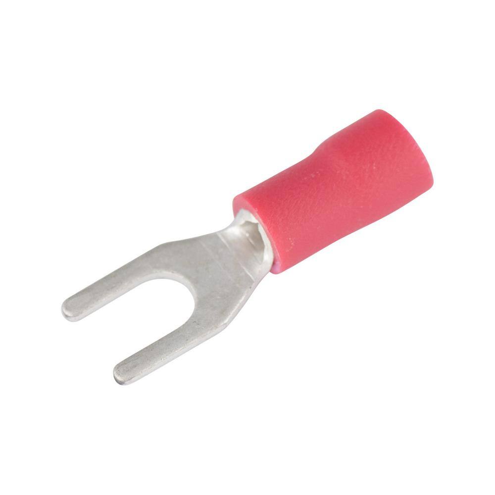 Gardner Bender 22 - 16 AWG #4 - 6 Stud Size Vinyl-Insulated Spade Terminals Red (75-Pack) 75-111