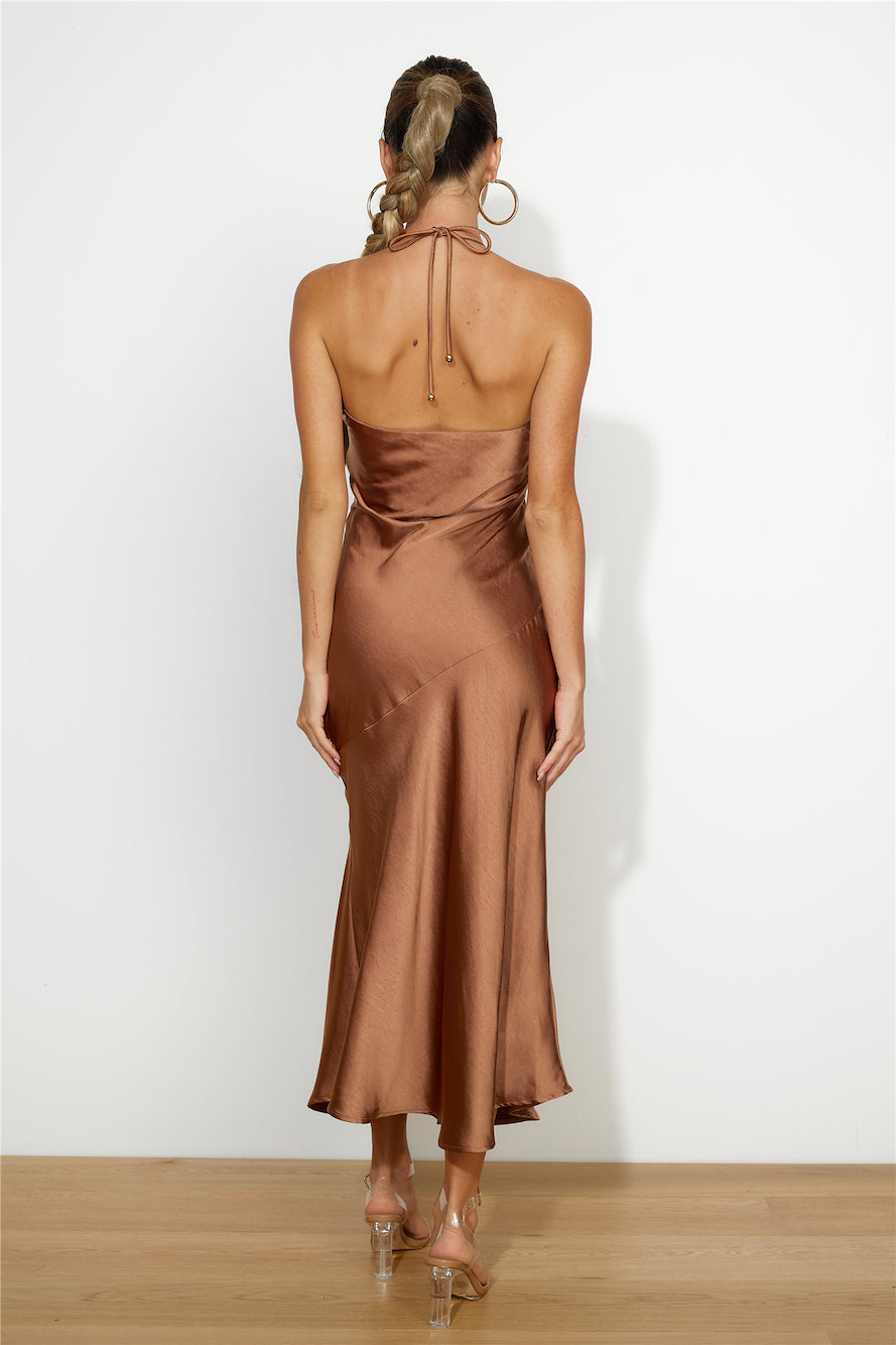 True Savage Midi Dress Brown