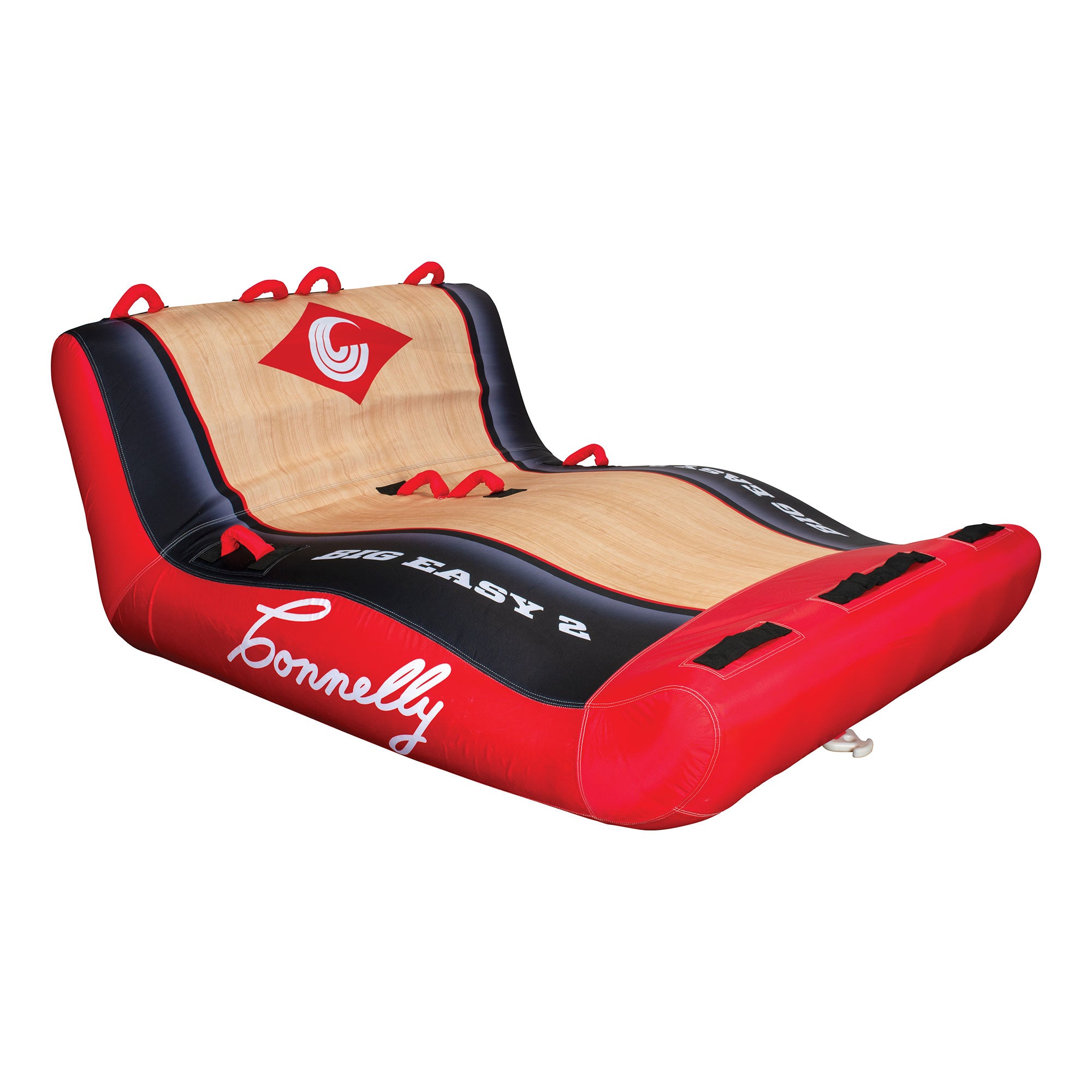 Connelly Big Easy 2 Person Inflatable 2 Way Towable Lounge Inner Tube， Red