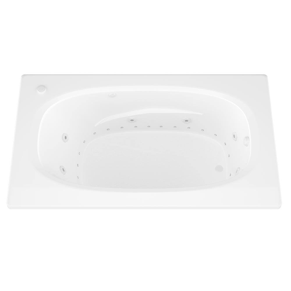 Universal Tubs Tiger's Eye 6 ft. Rectangular Drop-in Whirlpool and Air Bath Tub in White HD3672PDL