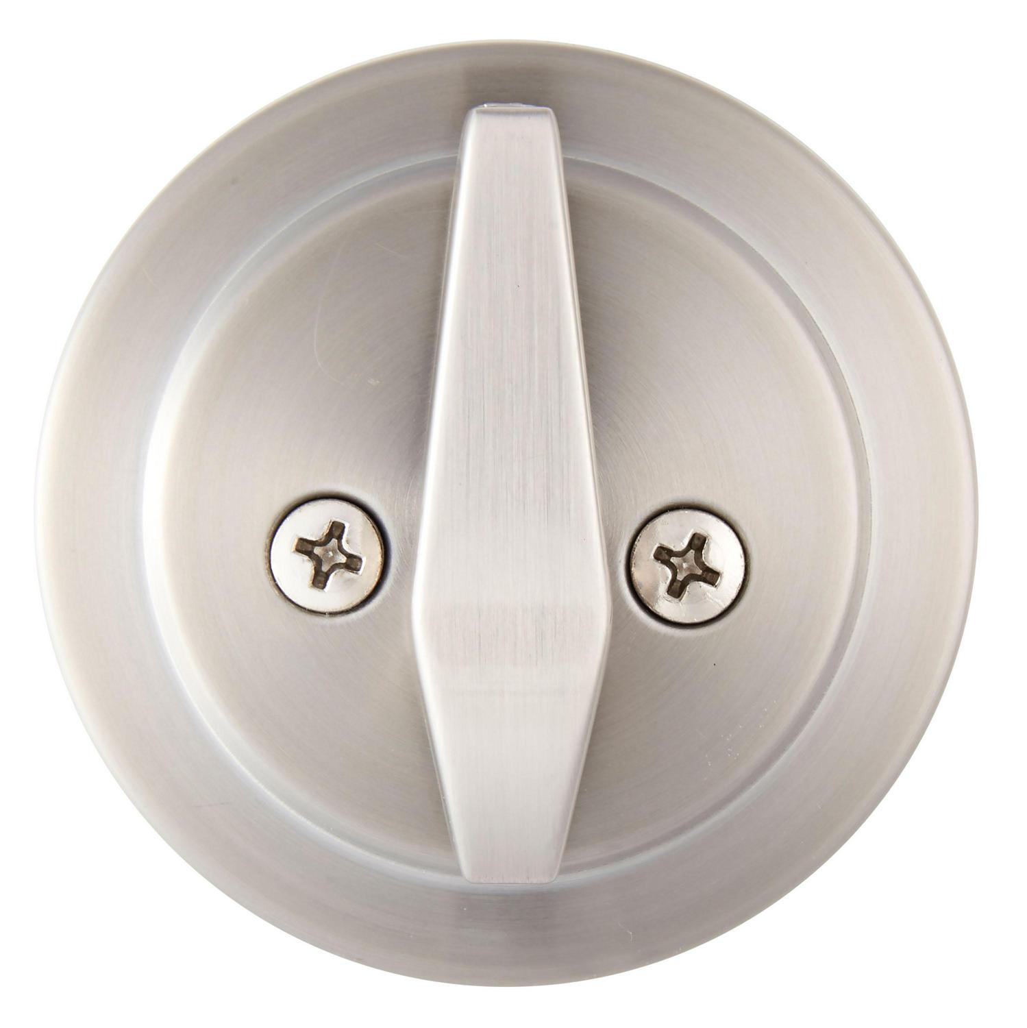 Brinks Keyed Entry Tulip Doorknob and Deadbolt Combo， Satin Nickel Finish， Twin Pack