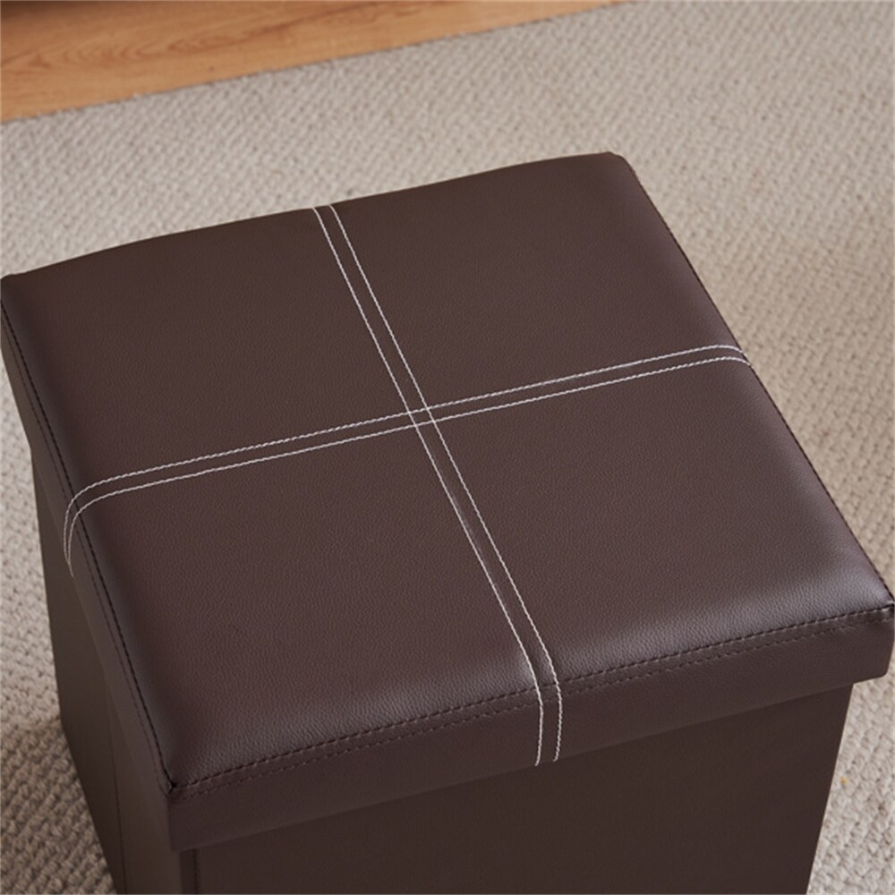 PVC MDF Foldable Storage Footstool with Anti Rust and Anti Skidding