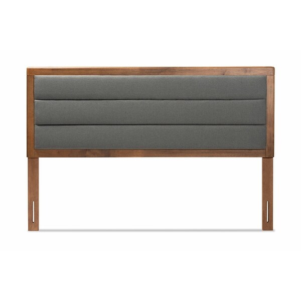 Dexter Modern and Contemporary Fabric and Wood Headboard-Dark Grey - - 34237140