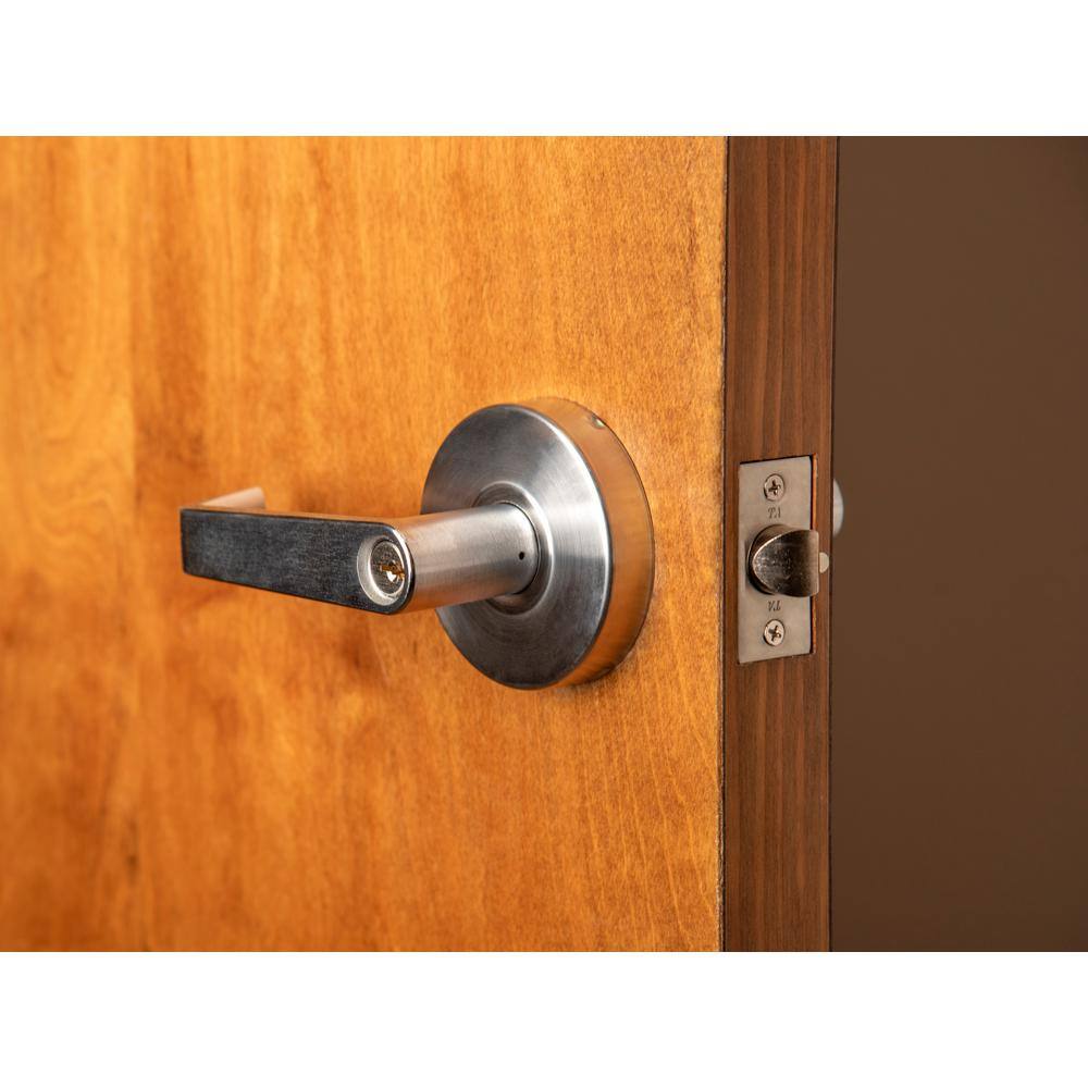 Taco LSV Saturn Standard Duty Brushed Chrome Grade 2 Commercial Double Cylinder Door Handle with Lock DL-LSV60-US26D