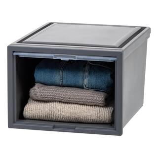 IRIS 15.63 in. W x 11.65 in. H Single Stackable Deep Box Drawer in Gray  (3-Pack) 500109