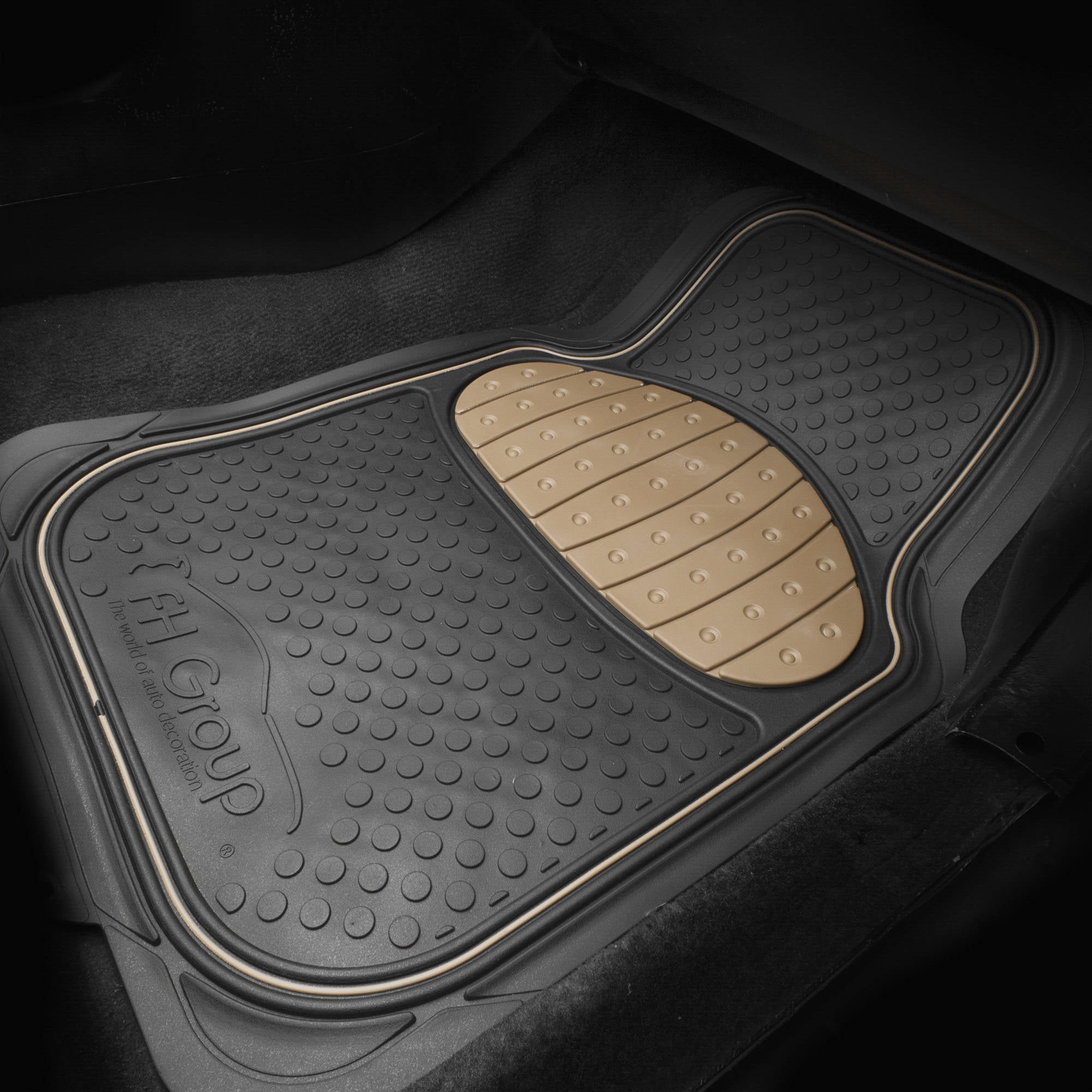 FH Group Solid Black Heavy Duty Floor Mats from FH Group for Auto Car w/ Free Dash Mat