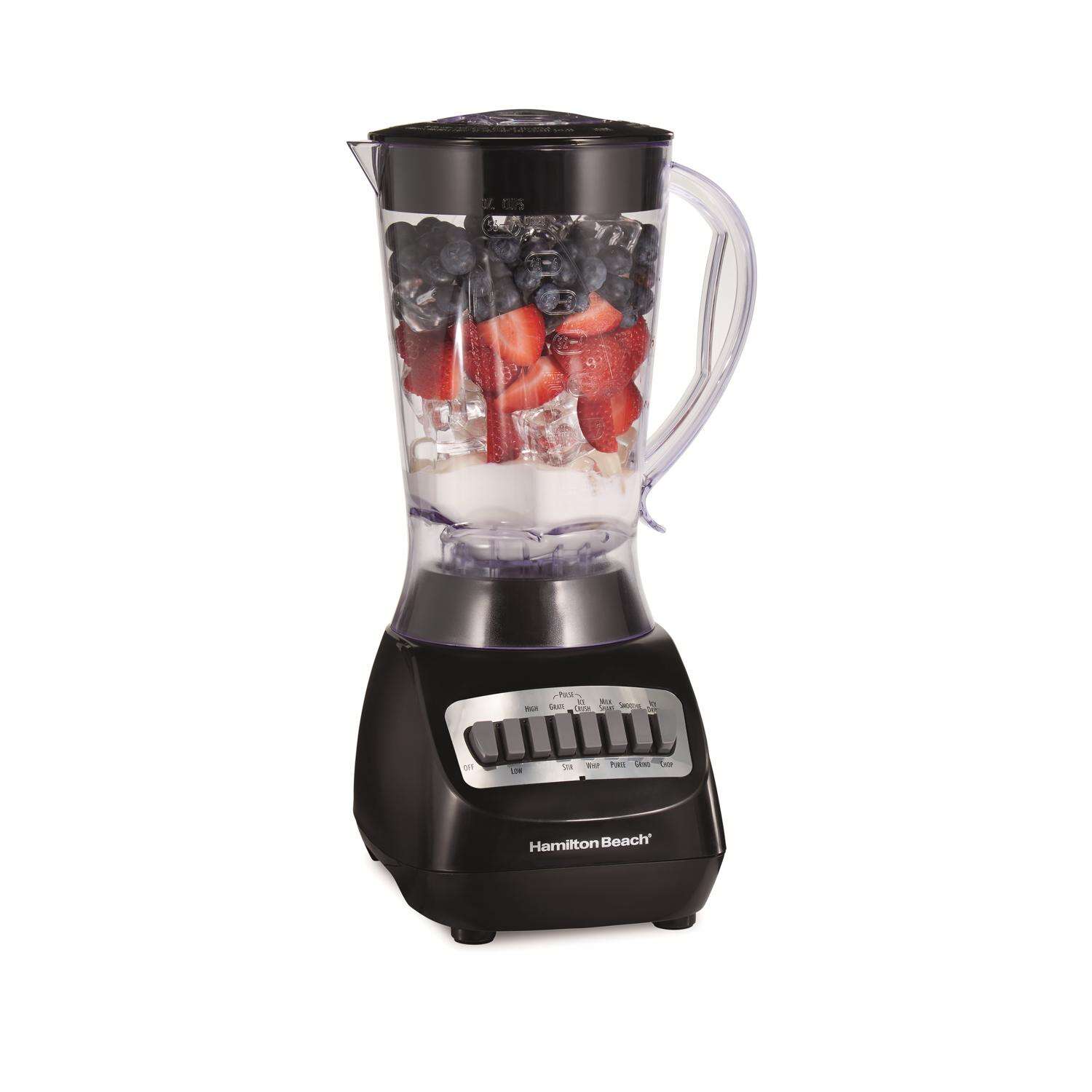 Hamilton Beach Black Metal/Plastic Blender 56 oz 10 speed