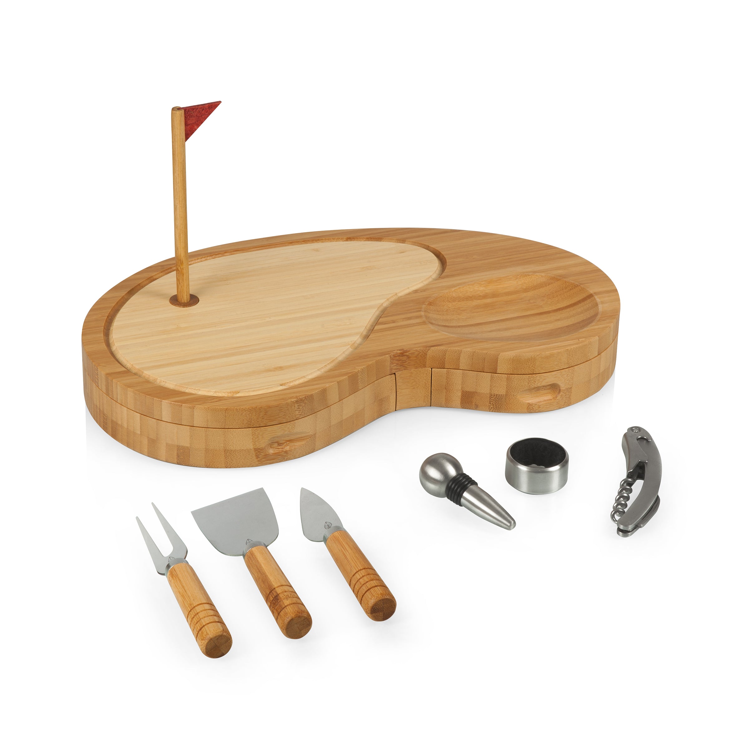 TOSCANA Sand Trap Golf Cheese Cutting Board and Tools Set