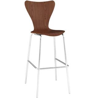 MODWAY Ernie 31 in. Walnut Wood Bar Stool EEI-538-WAL