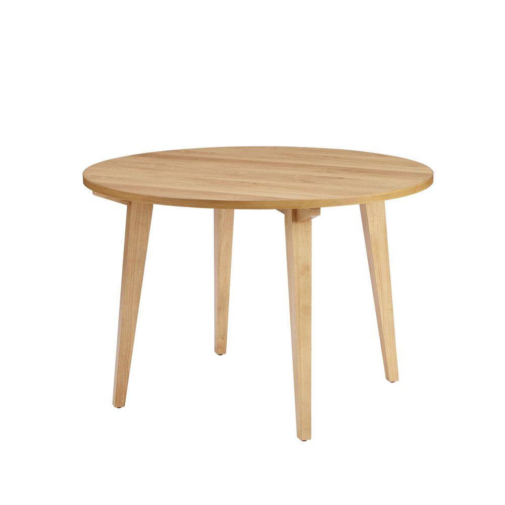 Welwick Designs 45 in. Round English Ash Wood-Top Scandinavian Dining Table (Seats 4) HD9444