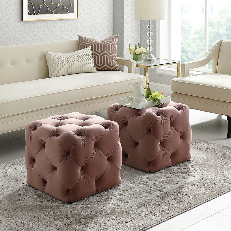 Cecil 1pc Ottoman Tufted Allover