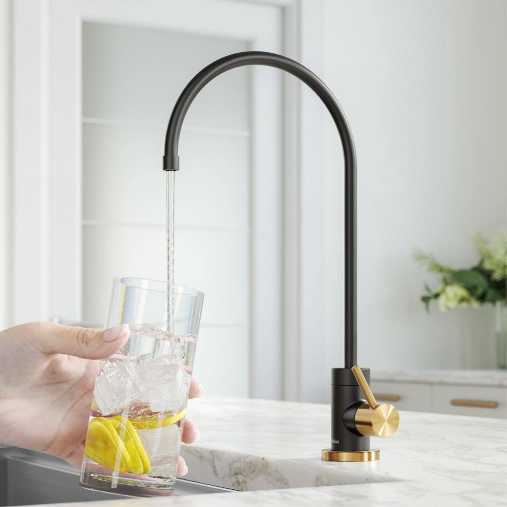 KRAUS Purita 2-Stage Under-Sink Filtration System with Single Handle Filter Faucet in Brushed BrassMatte Black FS-1000-FF-100BBMB