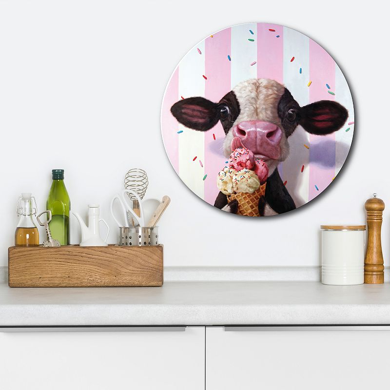 Courtside Market Moo Cream Circular Board Wall Art