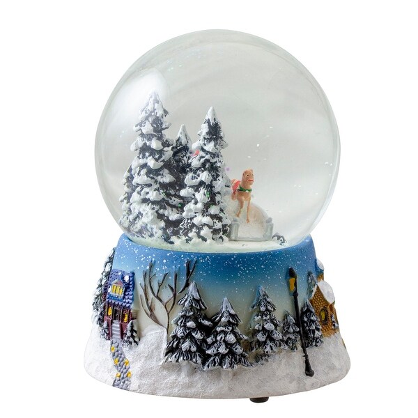 5.75 Winter Forest Sleigh Ride Musical Christmas Snow Globe