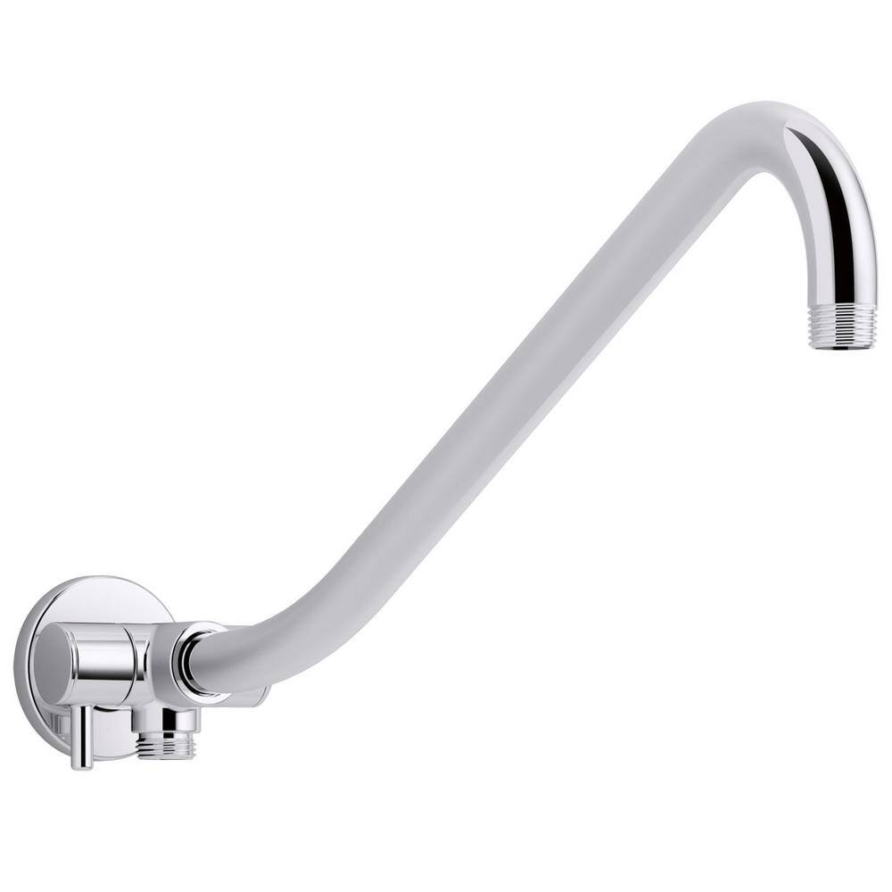 KOHLER Gooseneck Rainhead Shower Arm with 3-Way Diverter in Polished Chrome K-76336-CP