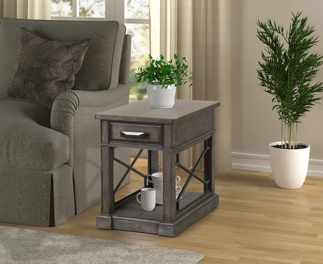 Sun Smokey Gray Side Table