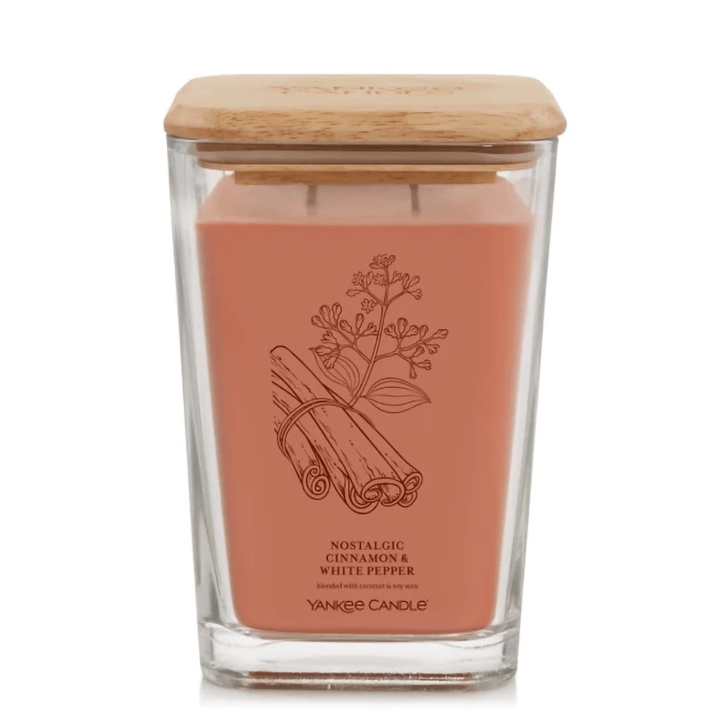 Yankee Candle  Well Living Collection - Large Square Candle in Nostalgic Cinnamon & White Pepper