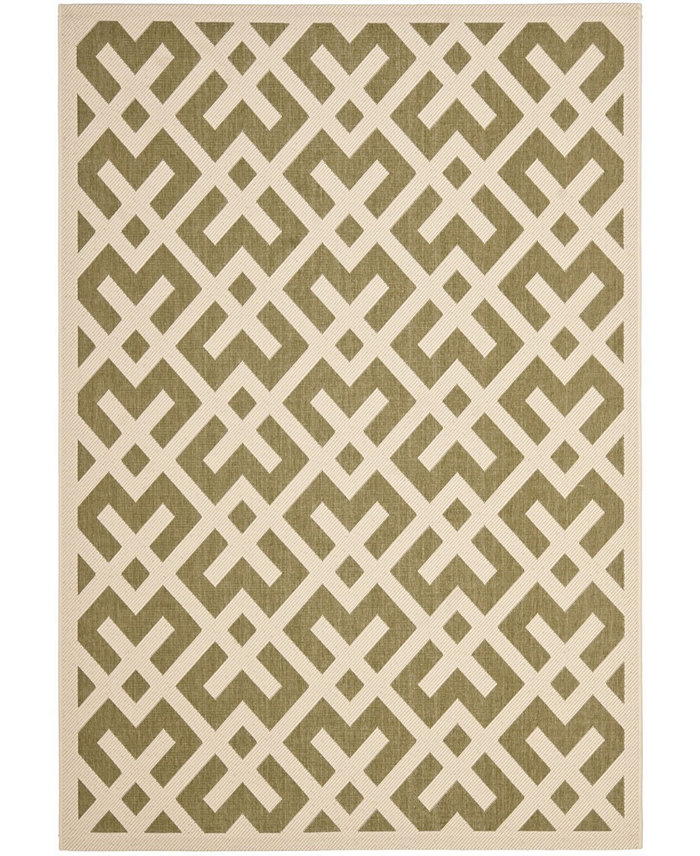 Safavieh Courtyard CY6915 Green and Bone 4' x 5'7 Outdoor Area Rug