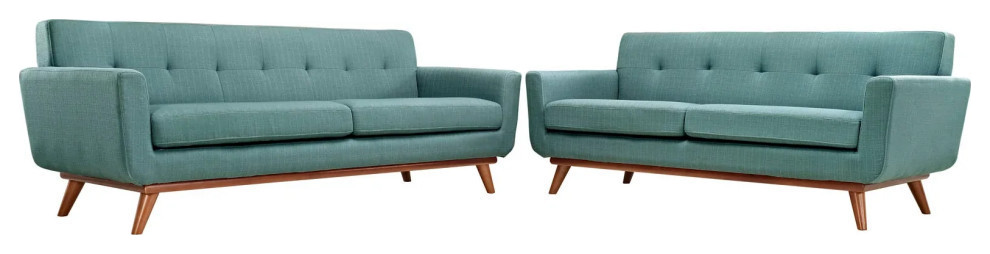 Giselle Laguna Loveseat and Sofa Set of 2   Midcentury   Living Room Furniture Sets   by Virgil Stanis Design  Houzz