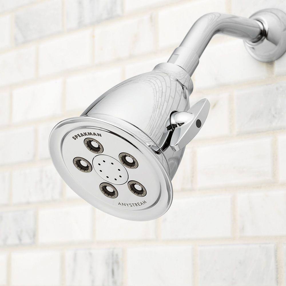 Speakman 3-Spray 4.1 in. Single Wall MountHigh Pressure Fixed Adjustable Shower Head in Polished Chrome S-2005-HB