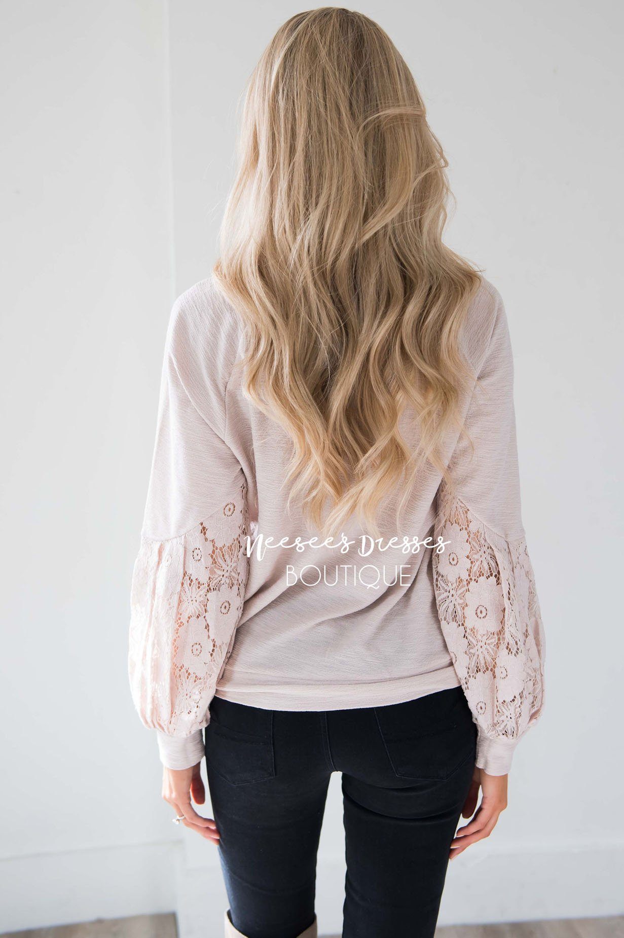 Waiting A Life Time Lace Sleeve Sweater