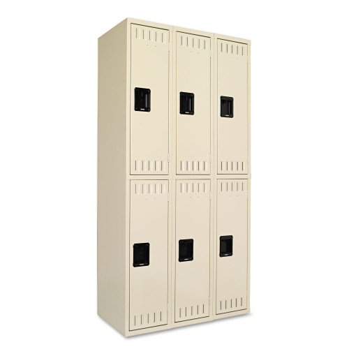 Tennsco Double Tier Locker， Triple Stack， 36w x 18d x 72h， Sand (DTS121836CSD)