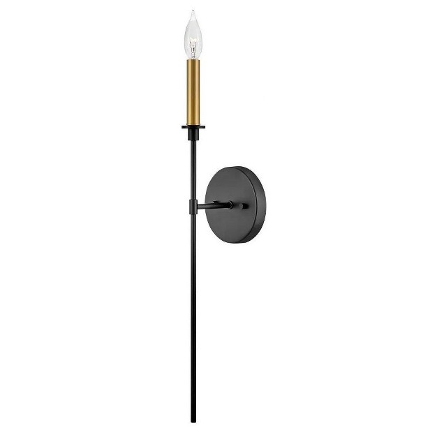 Lark Hux 1 Light Sconce Black lacquered Brass