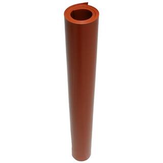 Rubber-Cal Silicone 18 in. x 36 in. x 72 in. RedOrange Commercial Grade 60A Rubber Sheet 20-116-0125-36-072