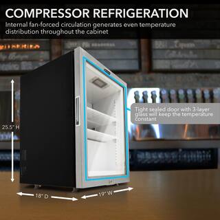 Whynter Countertop Reach In 1.8 cu. ft. Display Glass Door Commercial Freezer CDF-177SB