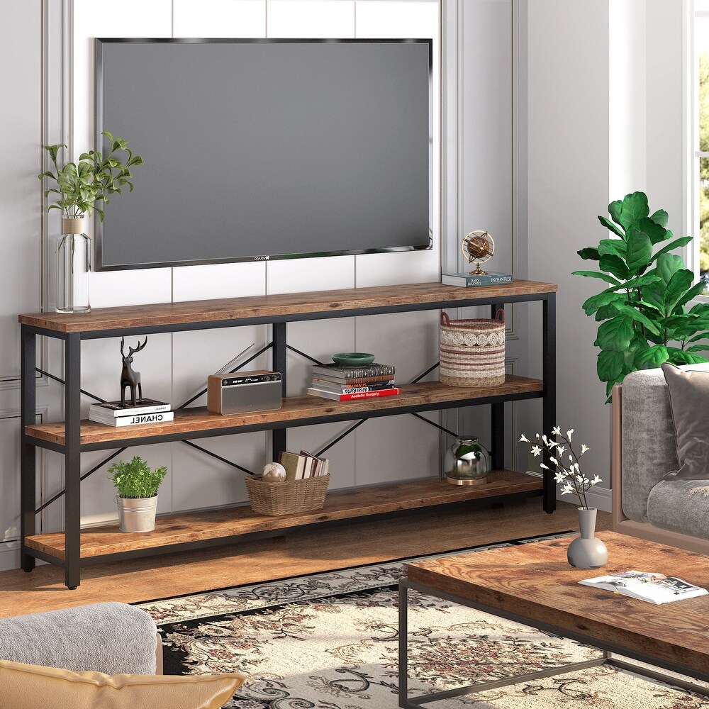 70.8 Inches Console Table 3 Tiers TV Stand Sofa Table