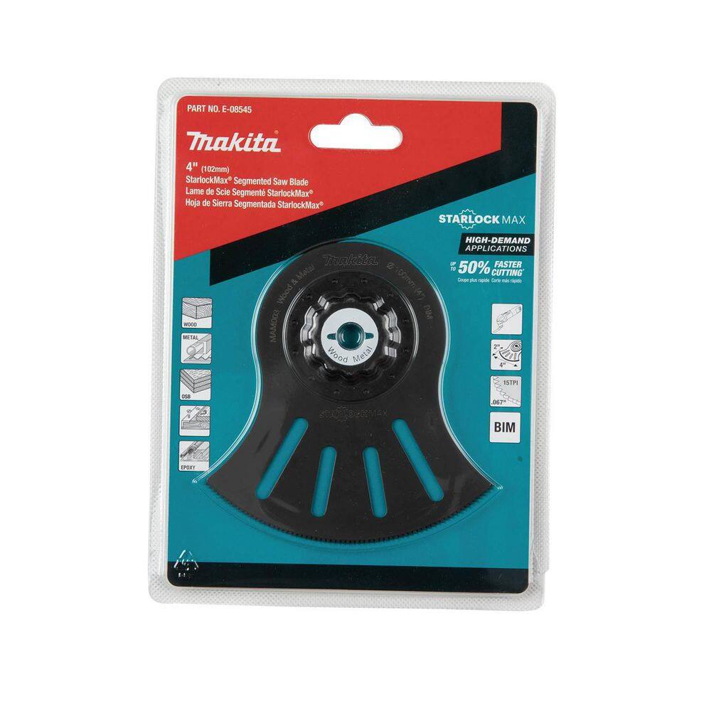 Makita StarlockMax Oscillating Multi-Tool 4 in. Bi-Metal Segmented Saw Blade E-08545