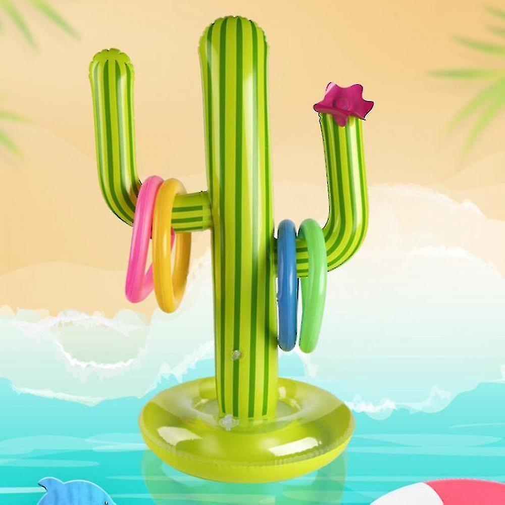 Outdoor Swimming Pool Inflatable Cactus Ring Toss Game Set Floating Pool Toys