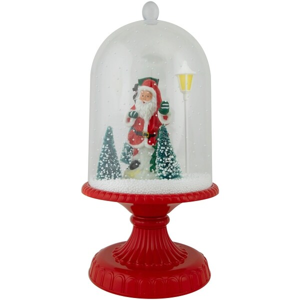 13.5 LED Snowing Musical Santa Under Cloche Christmas Decoration