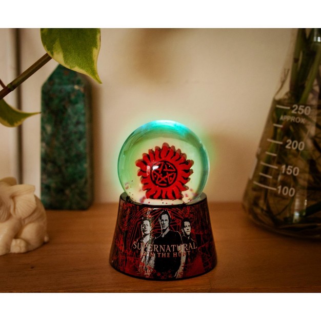 Silver Buffalo Supernatural Anti possession Symbol Light up Mini Snow Globe 2 75 Inches Tall