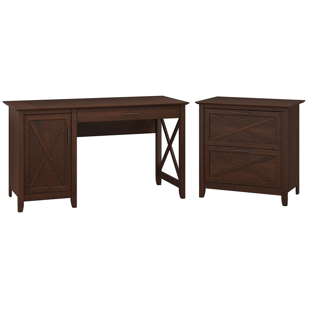 Key West 54W Computer Desk with Storage and Cabinet by Bush Furniture