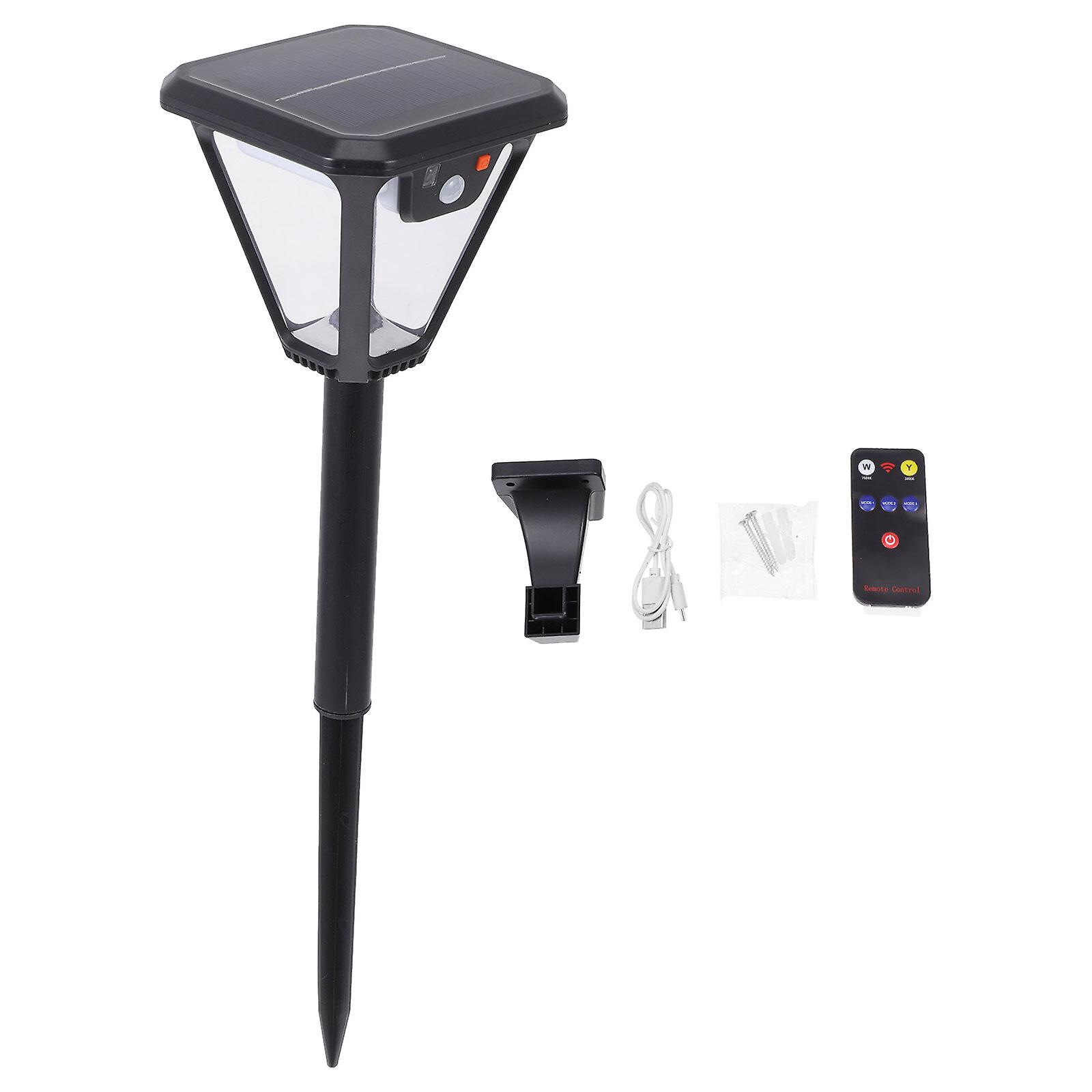 1set Outdoor Solar Led Light Garden Wall-mounted Light Lawn Insert Lamp Black