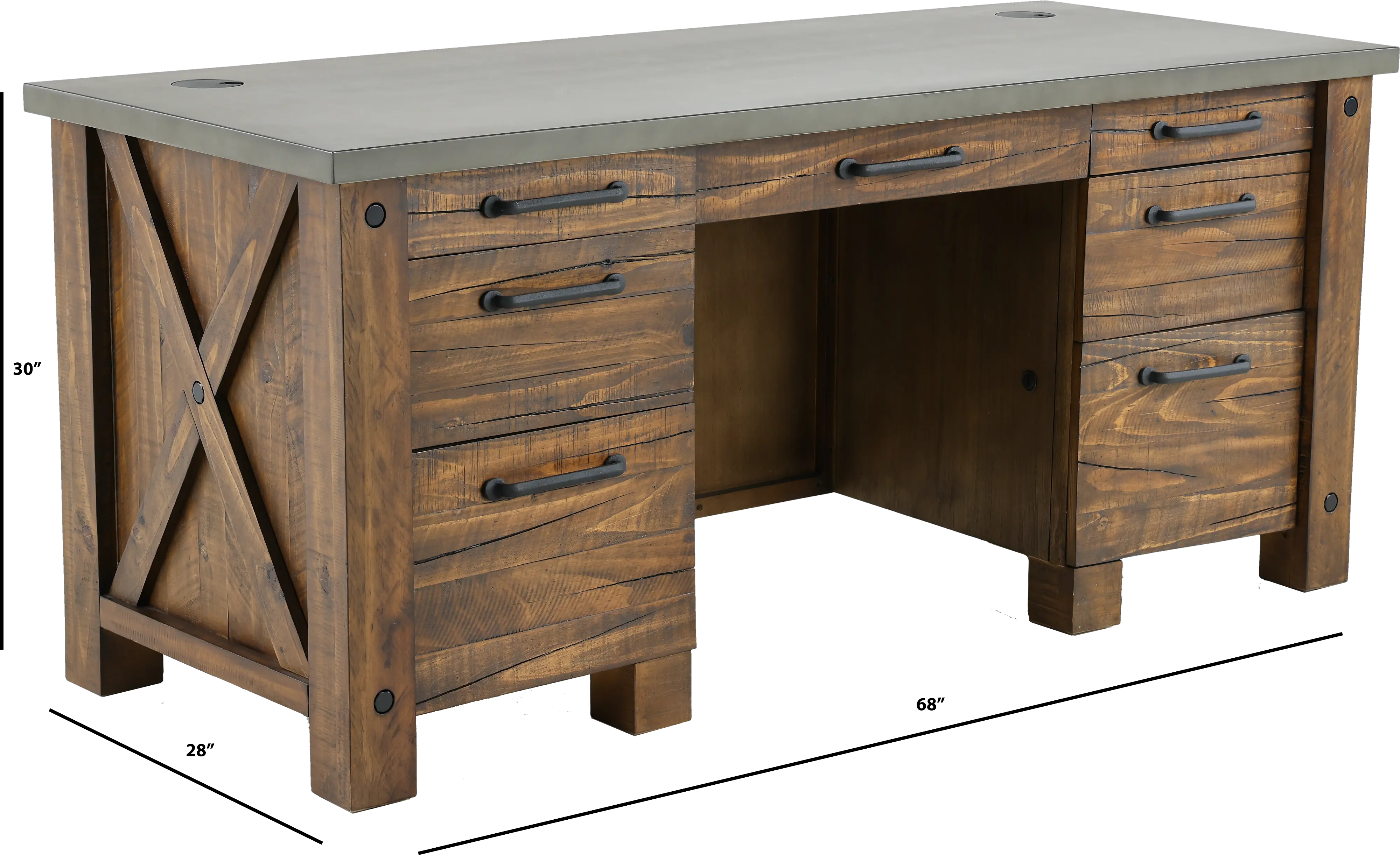 Jasper Rustic 68 Executive Desk