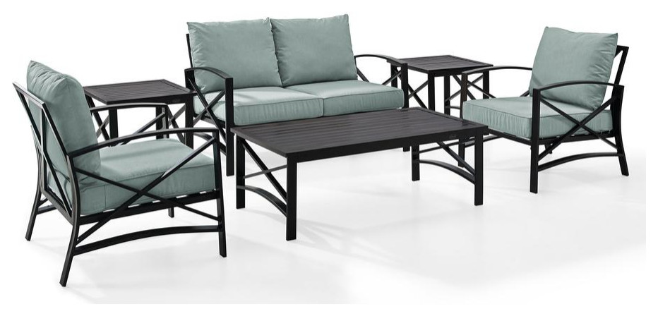 Kaplan 6Pc Outdoor Conversation Set Mist/Oil Rubbed Bronze   Contemporary   Outdoor Lounge Sets   by BisonOffice  Houzz