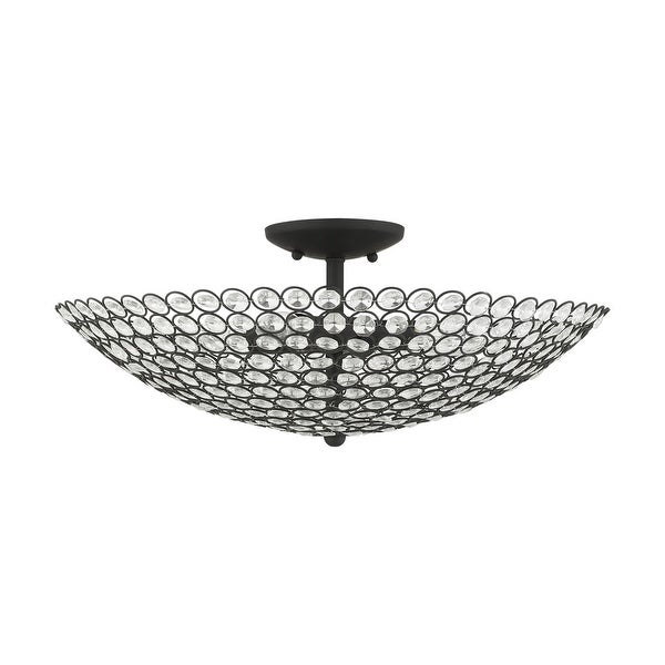 Livex Lighting Cassandra 4 Light 20 Wide Semi-Flush Bowl Ceiling