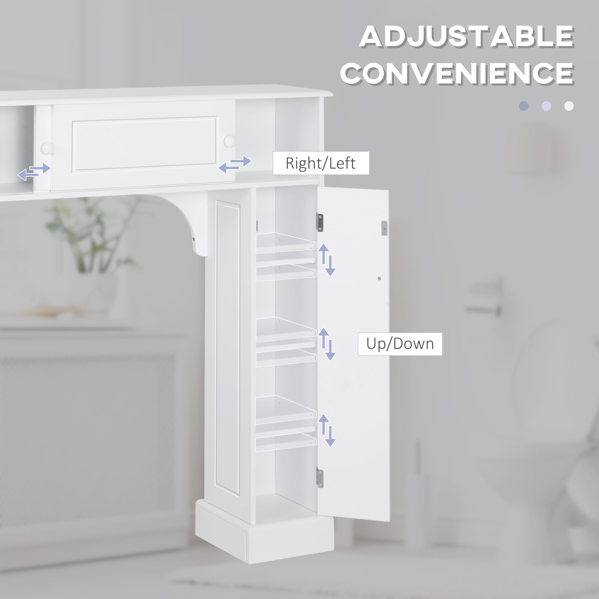 Bathroom Over-The-Toilet Storage Cabinet Shelf Freestanding Spacesaver