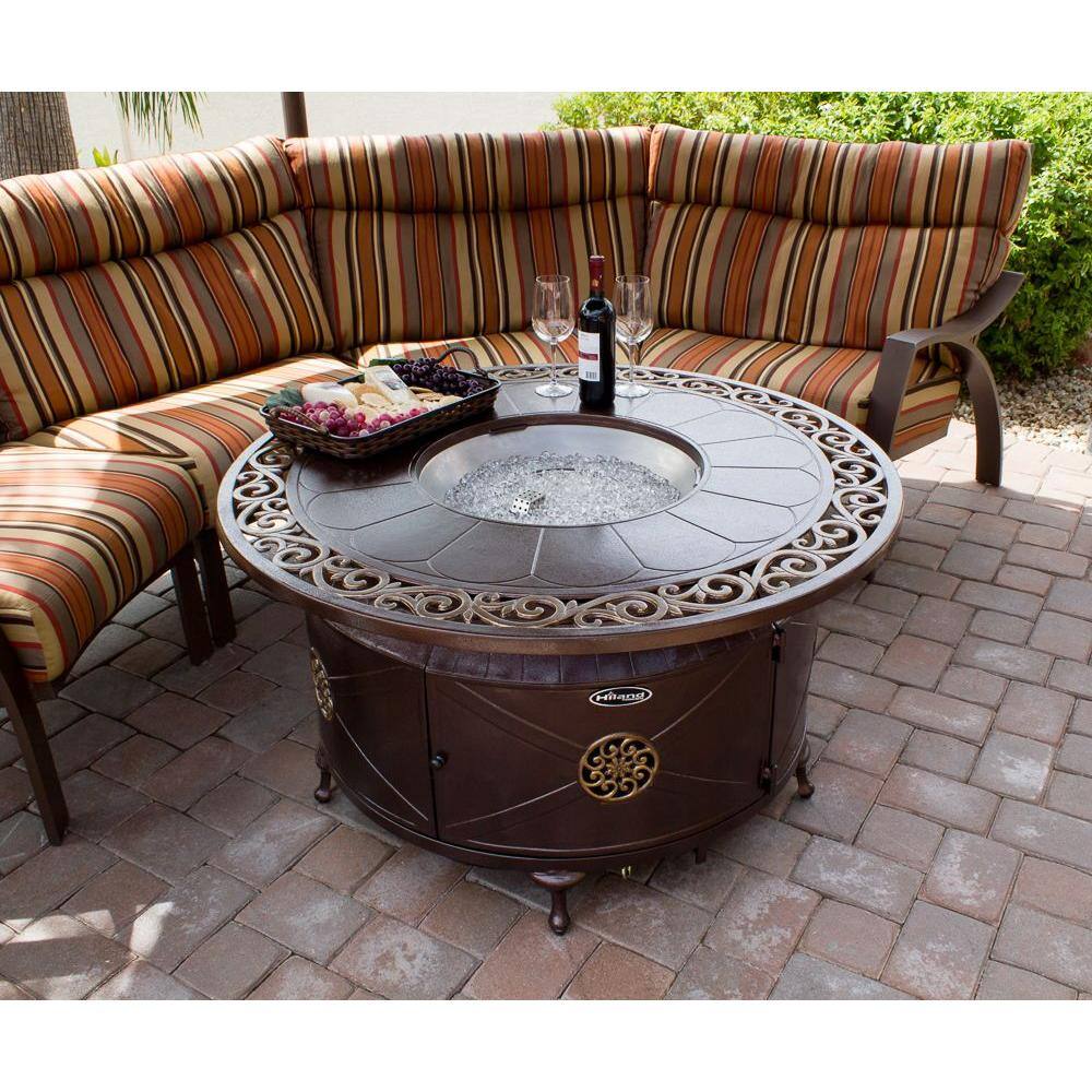 AZ Patio Heaters 48 in. Aluminum Round Decorative Firepit in Bronze F-1201-FPT